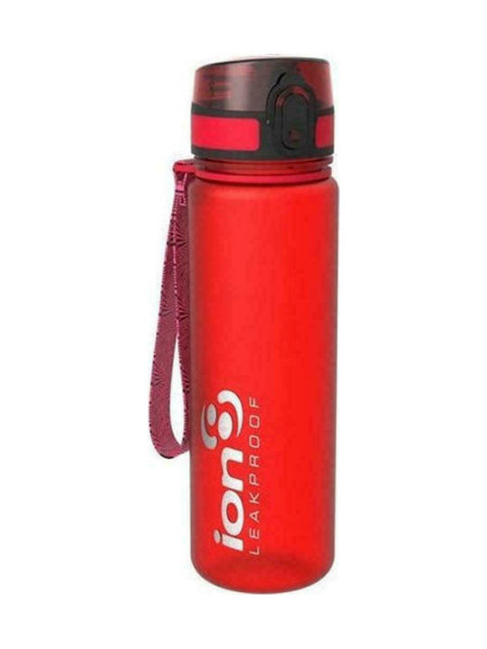 Ion8 Slim Plastic Water Bottle 600ml Red