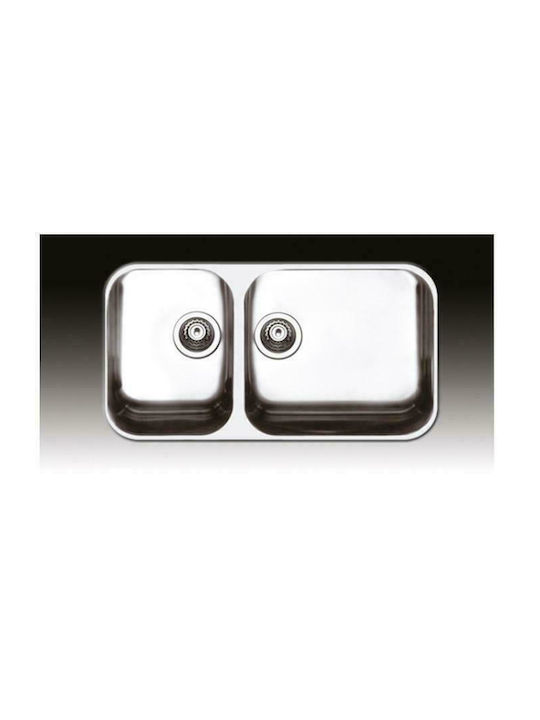 Apell 8435 Υποκαθήμενος Νεροχύτης Αριστερός Inox Σατινέ Μ84xΠ46cm Ασημί