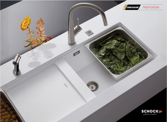 Schock Cristadur Prepstation Υποκαθήμενος Δεξιός από Συνθετικό Γρανίτη Μ114xΠ46cm