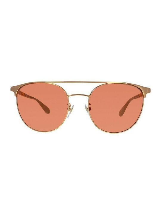 Carolina Herrera Women's Sunglasses with Gold Metal Frame and Orange Lens SHN051M 08FC