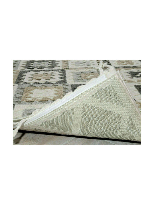 Tzikas Carpets Tenerife 54109-270 Rug Outdoor Rectangular from Jute with Fringes Gray