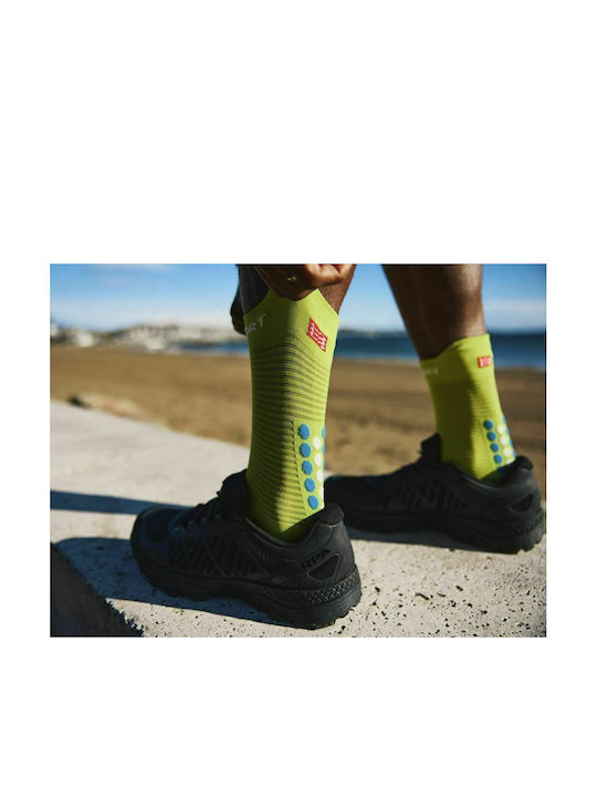 Compressport Pro Racing V4.0 High XU00046B-707 Laufsocken Gelb 1 Paar