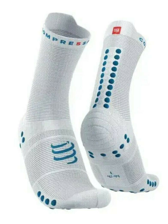 Compressport Pro Racing V4.0 High Șosete de alergare Albe Compressport Pro Racing V4.0 High Șosete de alergare Albe