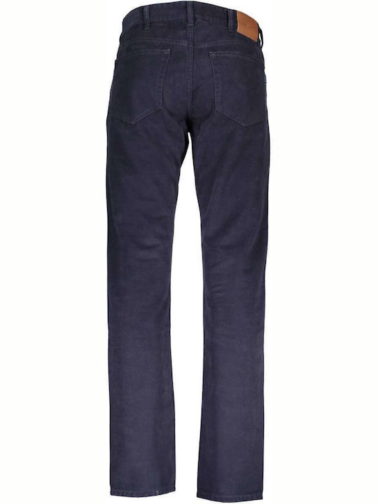 Ανδρικό Παντελόνι Τζιν με Regular Straight Εφαρμογή Navy Μπλε