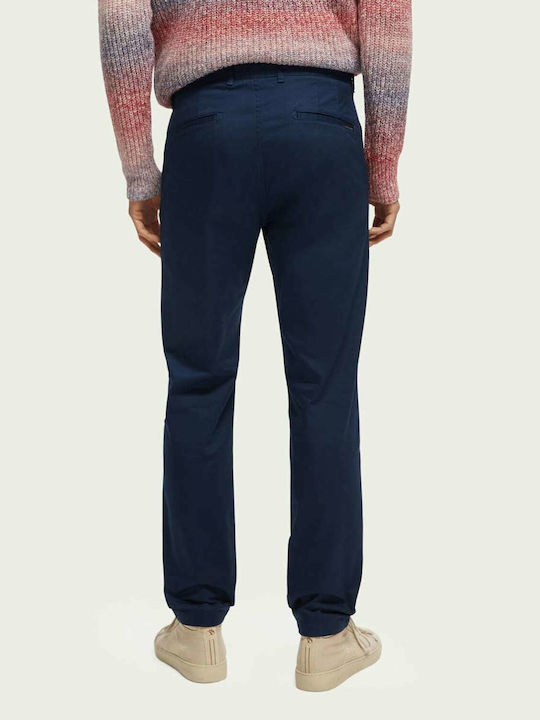 Scotch & Soda Men's Trousers Chino Elastic in Slim Fit Navy Blue