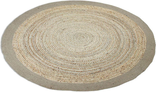 Klonaras Zolino Handmade Rug Round Summer from Jute Beige