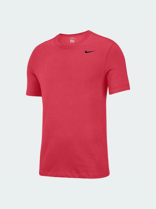 Nike Herren Sport T-Shirt Kurzarm Dri-Fit Rot