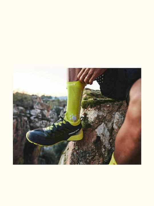 Compressport Pro Racing V4.0 Trekking Κάλτσες Κίτρινες 1 Ζεύγος