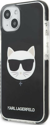 Karl Lagerfeld Choupette Head Coperta din spate Plastic / Silicon Negru (iPhone 13) KLHCP13MTPECK