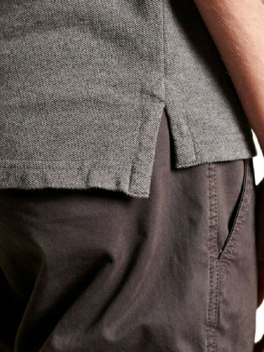 Polo Herrenbluse Kurzarm Dunkelgrau