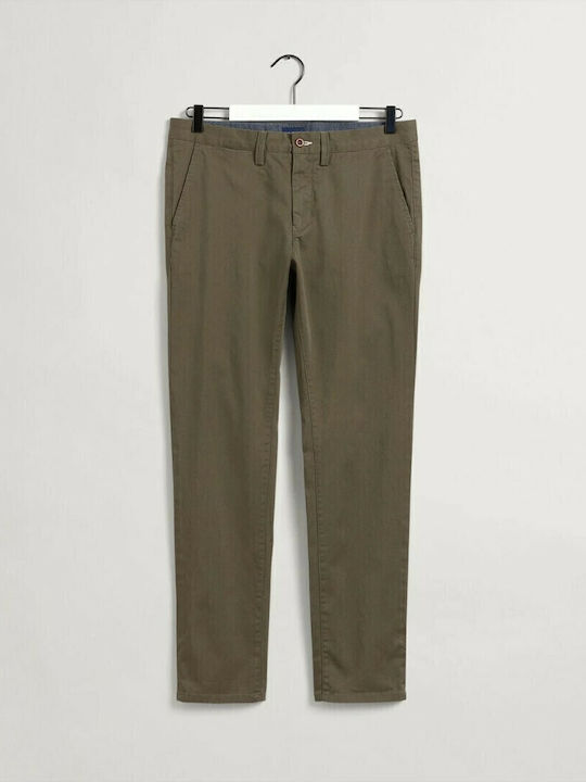 Trousers Chino Elastic in Slim Fit Khaki