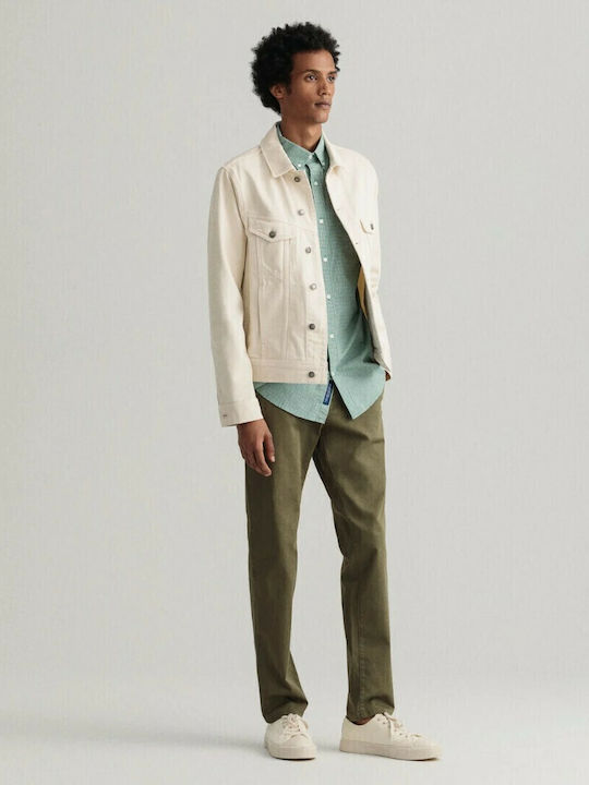 Trousers Chino Elastic in Slim Fit Khaki