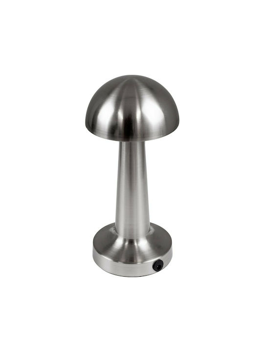 GloboStar Coco Metal Table Lamp LED with Silver Shade and Base