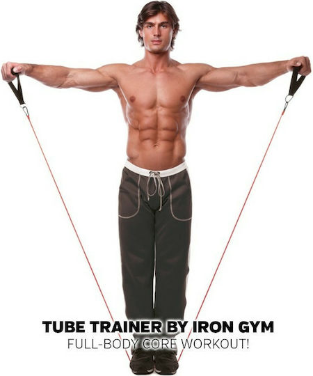 Iron Gym Trainer Лента за фитнес Gymtube с дръжки Червен 1.41м