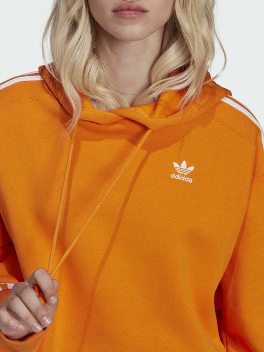 Adicolour Classics Cropped Γυναικείο Φούτερ με Κουκούλα Bright Orange