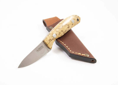 Casstrom Mini Hunter Knife Brown with Blade made of Stainless Steel in Sheath