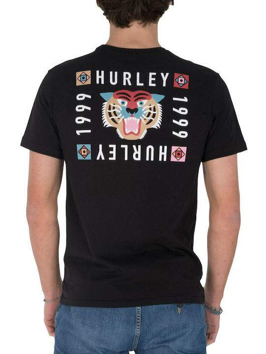 Hurley Bengal Herren T-Shirt Kurzarm Schwarz