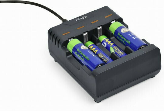 Energenie USB Charger 4 Batteries Ni-Cd/Ni-MH Size AA/AAA