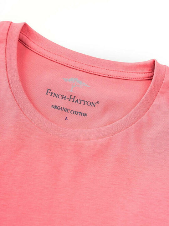 Fynch Hatton Short Sleeve T Shirt Organic in Comfortable Fit - 1121 1500 415 Cotton Candy