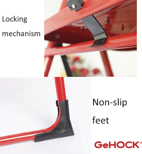 GeHock Scăunel scări Fier 4 trepte 23.5cm