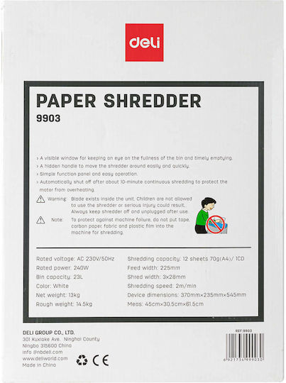 Deli Strip Cut 12-Sheet CD and Paper Shredder