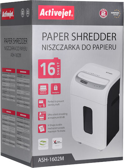 Active Jet Distrugător de Documente Micro Cut 16 Foi cu Coș 28lt
