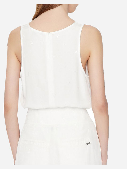 Armani Exchange Women's Summer Blouse Sleeveless White