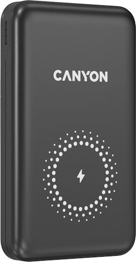 Canyon PB-1001 MagSafe Power Bank 10000mAh 18W με Θύρα USB-A και Θύρα USB-C Power Delivery / Quick Charge 3.0 Μαύρο