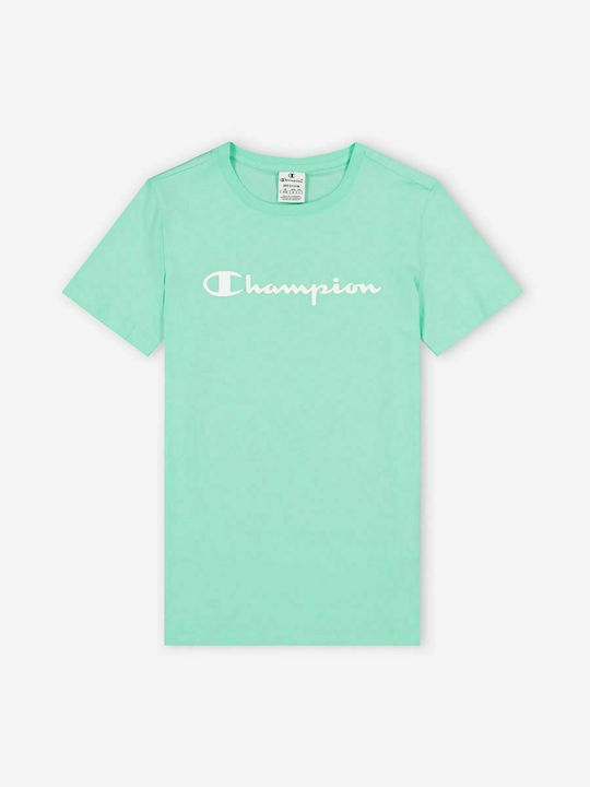 Champion Γυναικείο Αθλητικό Crop T-shirt Τιρκουάζ