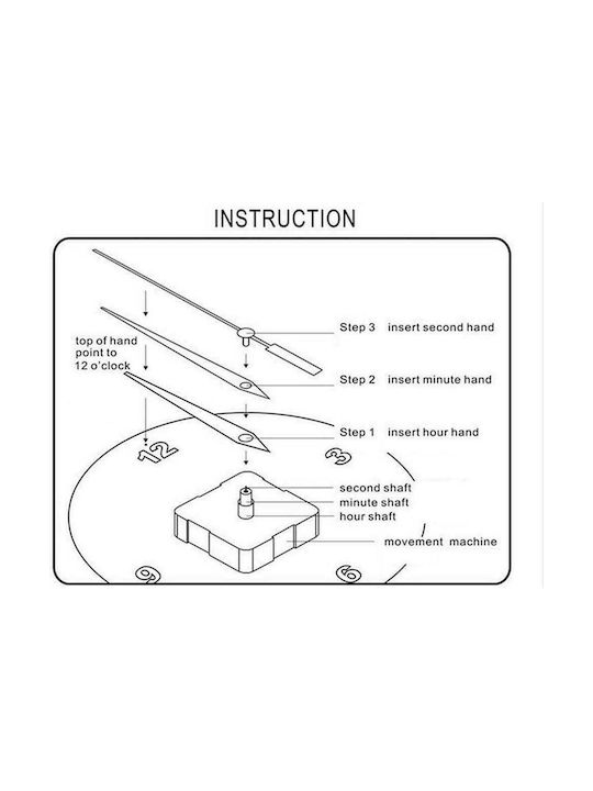 3D Silent Ceas de Perete Autocolantă Plastic Negru