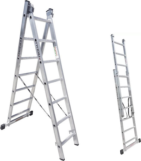 Profal Dublu Scara combinata Aluminiu 2x9