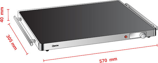 Bartscher Heating Buffet Tray / Plate Surface 150W 57x33.5x4cm