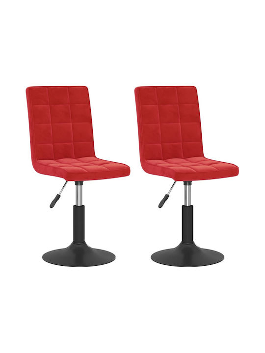 Hocker Bar mit Rückenlehne & Höhenverstellbar Bordeaux 2Stück 40x52x102.5-124.5cm