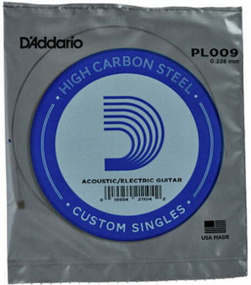 Daddario Single Steel String for Acoustic Guitar / Electric Guitar Single Plain .009"