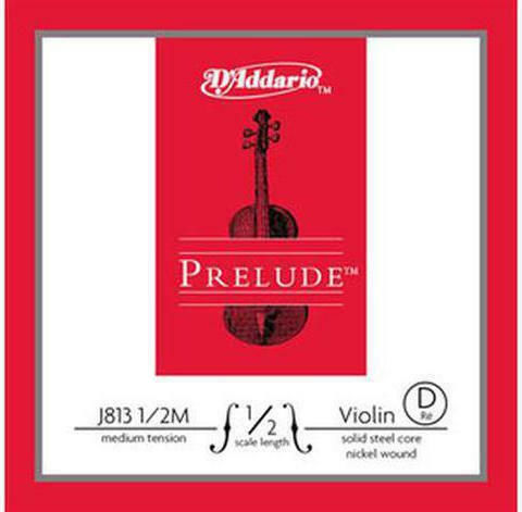 Daddario Single Steel String for Violin 1/2 Prelude Violin Singles 1/2 Medium D (Re)