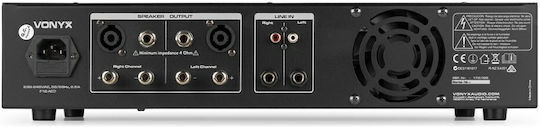 Vonyx VPA1500 PA Power Amplifier 2 Channels 750W/4Ω 500W/8Ω with Cooling System Equipped with USB/Bluetooth Black