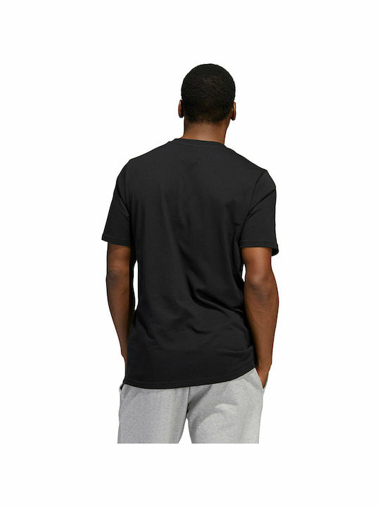 Adidas Αθλητικό Ανδρικό T-shirt Μαύρο με Στάμπα