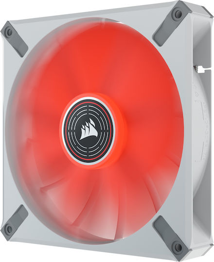 Corsair ML140 LED Elite Premium Case Fan (1600rpm / 82.9cfm) with Red LED Colour and 4-Pin PWM Connection White