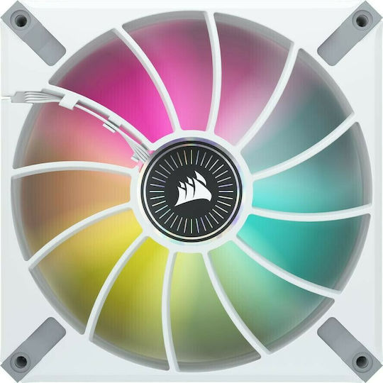 Corsair ICUE ML140 Elite Premium Case Fan (1600rpm / 82.9cfm) με RGB Φωτισμό και Σύνδεση 4-Pin PWM 2τμχ Λευκό
