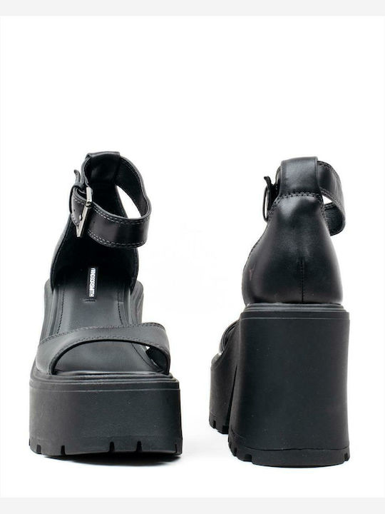 Flaws Leather Sandals Black