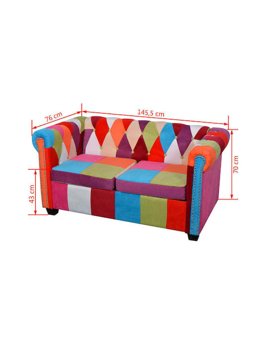 Canapea Chesterfield Cu Două Locuri Multicolor 145.5x76x70cm