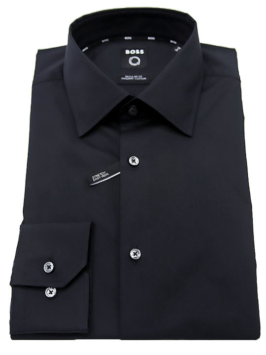 Long-sleeved Cotton Shirt Black