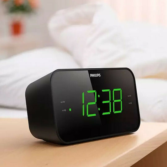 Philips Ceas De Masă Digital LED Cu Ceas Deșteptător Și Radio Negru TAR3306/12