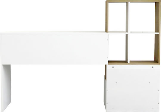 Schreibtisch Syndya Holz mit Bücherregal White / Sonoma 149x48x105cm