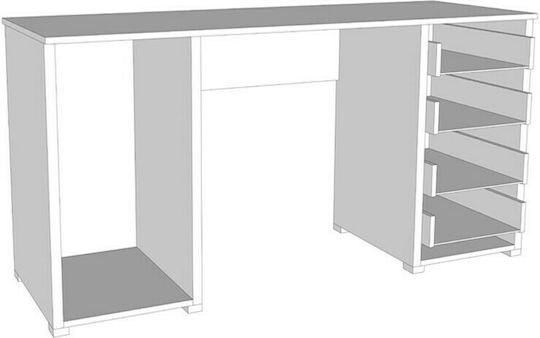 Γραφείο Liber Ξύλινο Μπεζ 135x50x75.5εκ.