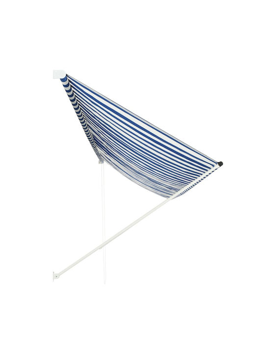 vidaXL Τέντα Βεράντας Μπλε / Λευκό 4x1.5m