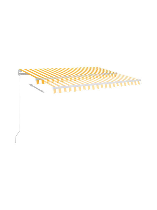 vidaXL Τέντα Βεράντας με Led Κίτρινο / Λευκό 3x2.5m