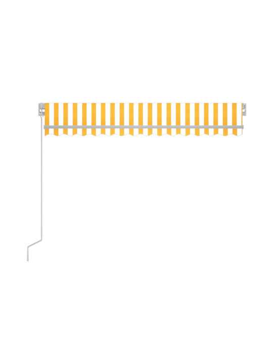 vidaXL Τέντα Βεράντας με Led Κίτρινο / Λευκό 3x2.5m