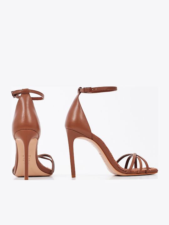 Leder Sandalen Dark Nude