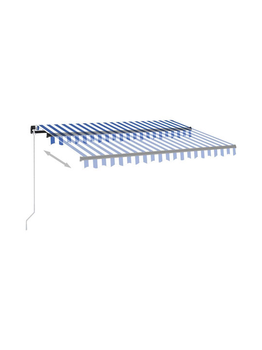 vidaXL Τέντα Βεράντας με Led Μπλε / Λευκό 3.5x2.5m